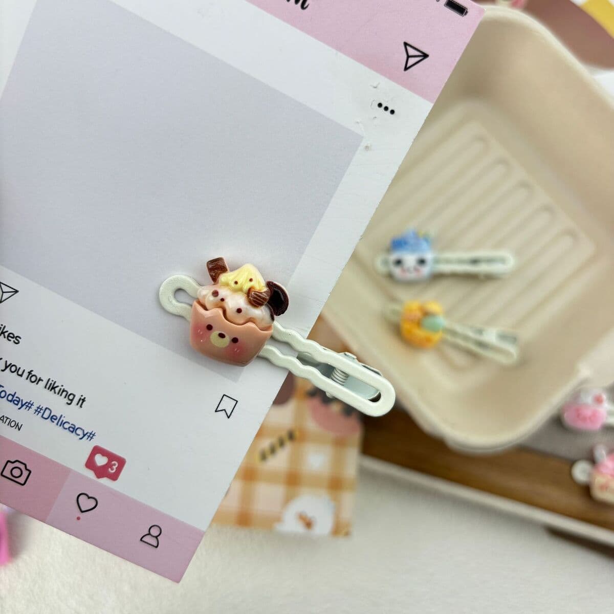 Заколка для мороженого ~ Симпатичные мини-творческие забавные мороженое