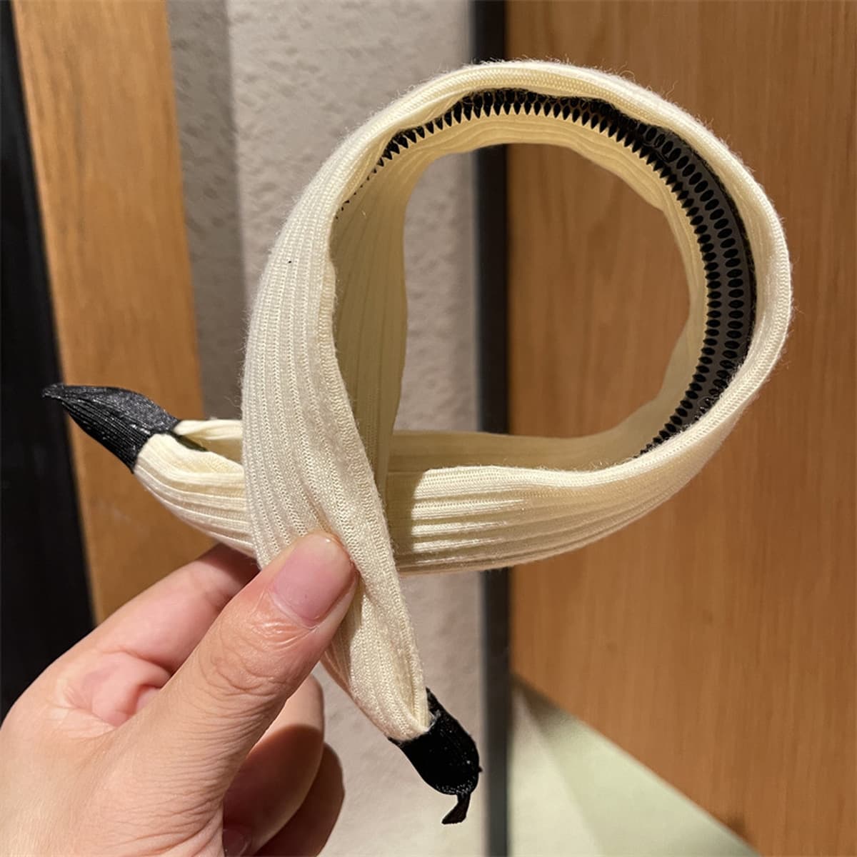 Корейский трикотажный ямный широкий обруч для волос с высоким значением лица расширен ретро сплошной цвет высокого черепа