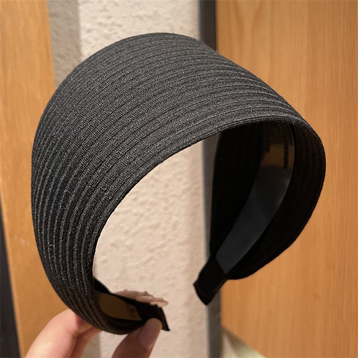 Корейский трикотажный ямный широкий обруч для волос с высоким значением лица расширен ретро сплошной цвет высокого черепа