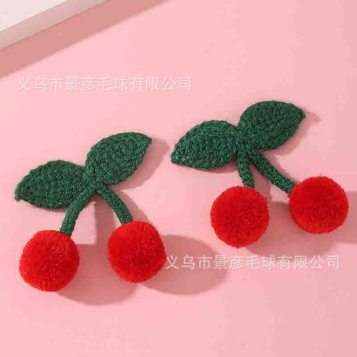 Популярные вязаные аксессуары с брошью в виде красной вишни, ювелирные изделия ручной работы, одежда, шапка, шерстяные...