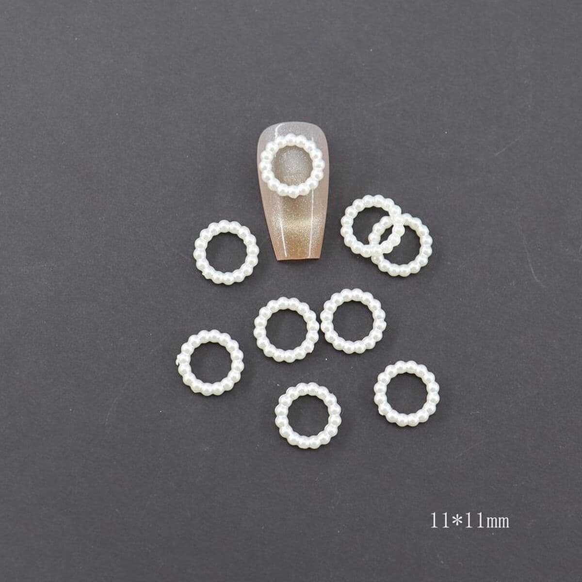 Новый маникюр ювелирная смола имитация жемчуга рисового белого любовного лука пятиконечная звезда луна дикая трехмерная...