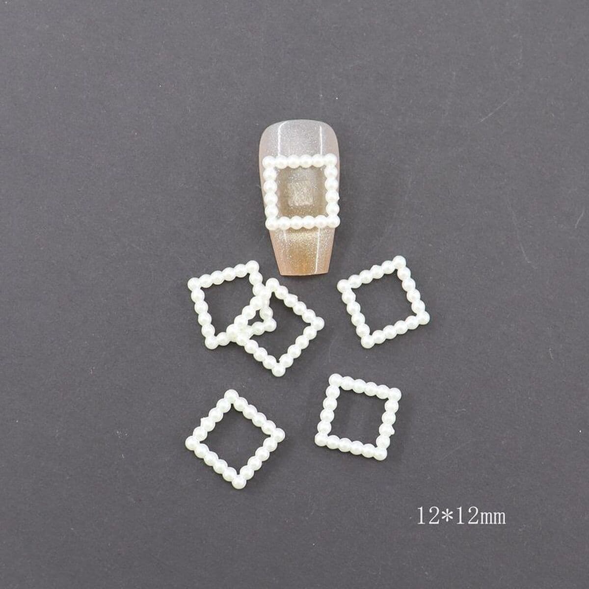 Новый маникюр ювелирная смола имитация жемчуга рисового белого любовного лука пятиконечная звезда луна дикая трехмерная...