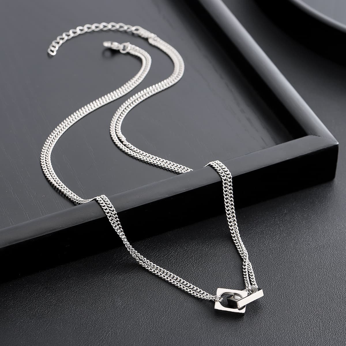 Ожерелье мужская титановая сталь не выцветает минималистские дикие украшения женская цепочка свитера новая модная личность...