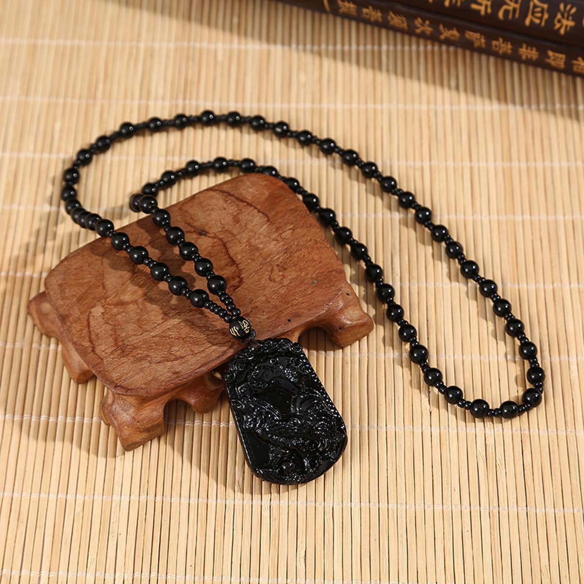 Черное стекло, высококачественный кулон с изображением знака зодиака, имитация обсидиана, мужское модное ожерелье, подарок,...