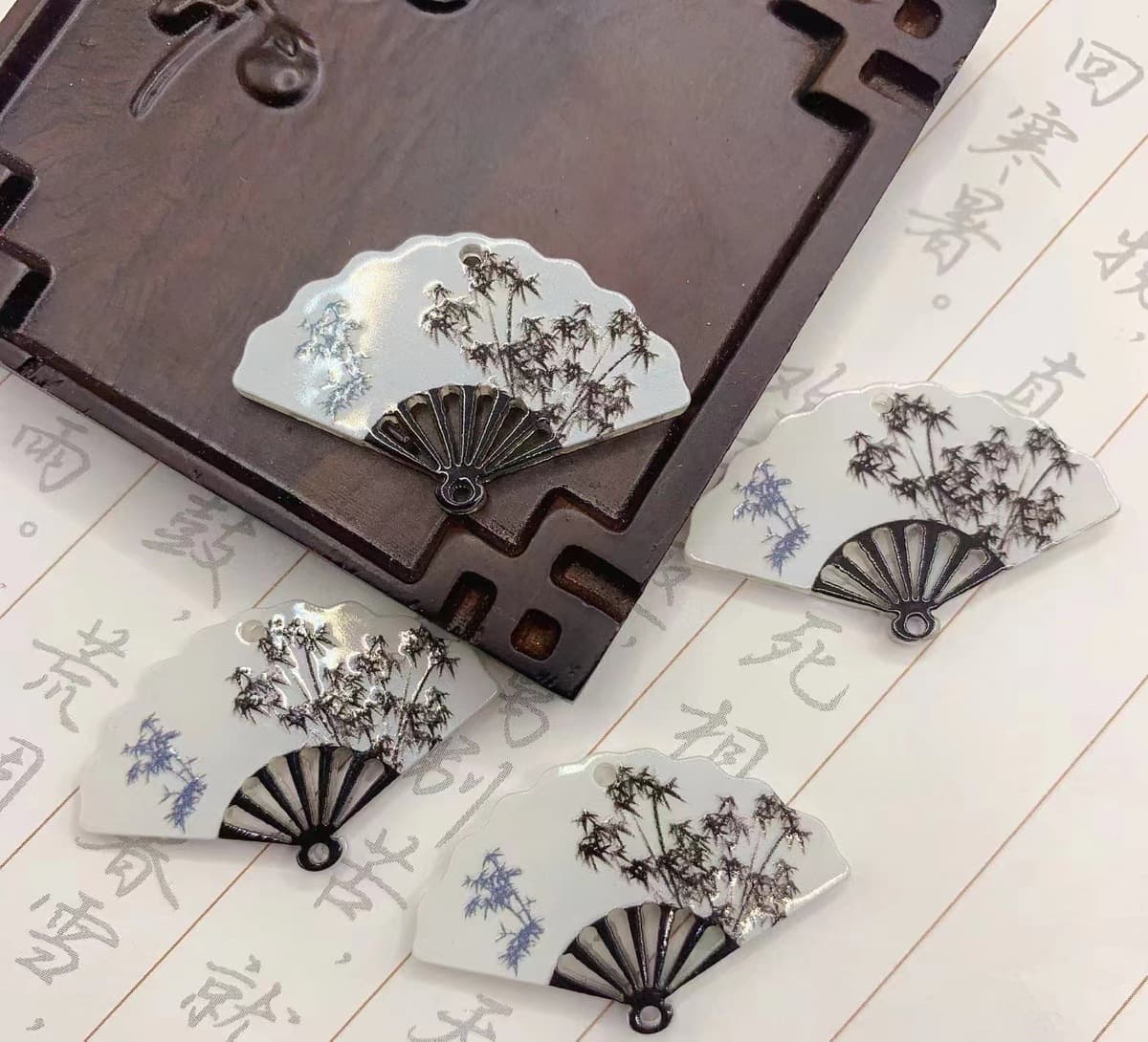 Ацетат новый кулон вентилятор 23*36 мм древний стиль DIY ручной работы