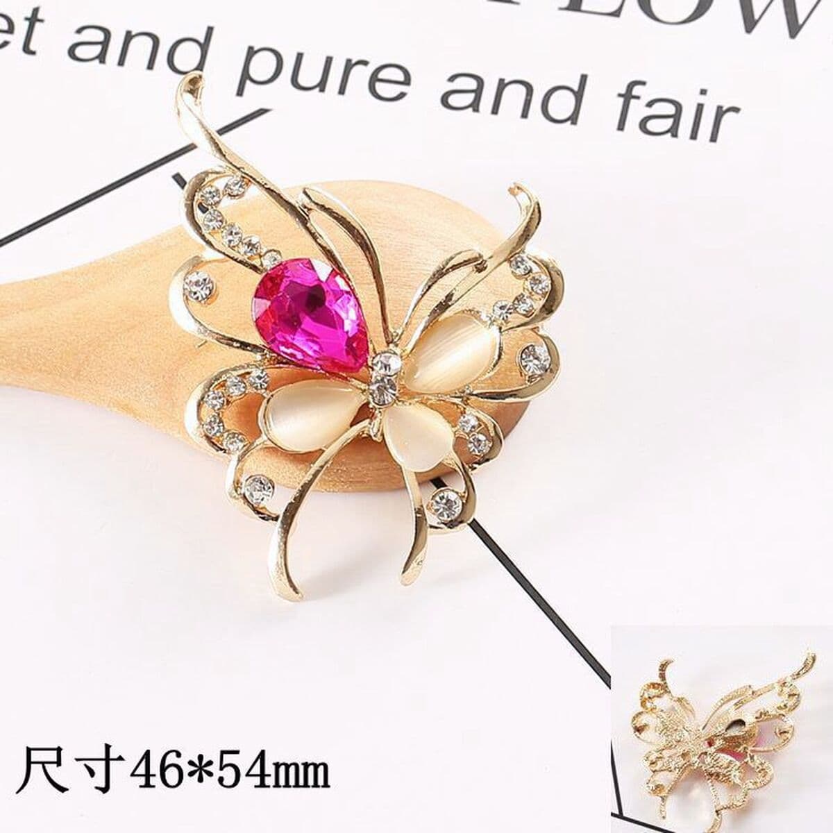 Двухслойные брелоки-бабочки для обуви с инкрустацией из камней, аксессуары для декора сабо, застежки для обуви, украшения...