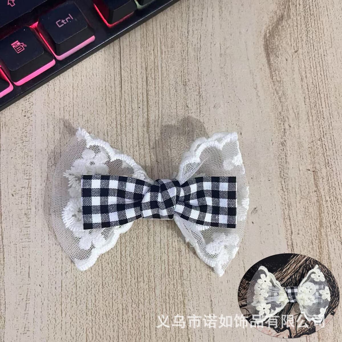 Аксессуары из кружевной клетчатой ткани своими руками, аксессуары с кружевным бантом, чехол для мобильного телефона, обувь,...