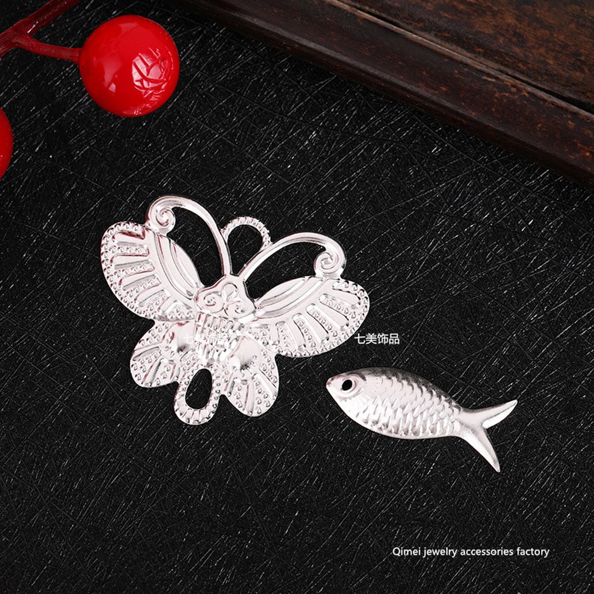 Мяо серебряные аксессуары для волос diyr бабочка рыба гальванические ювелирные аксессуары винтажные имитация сплава...