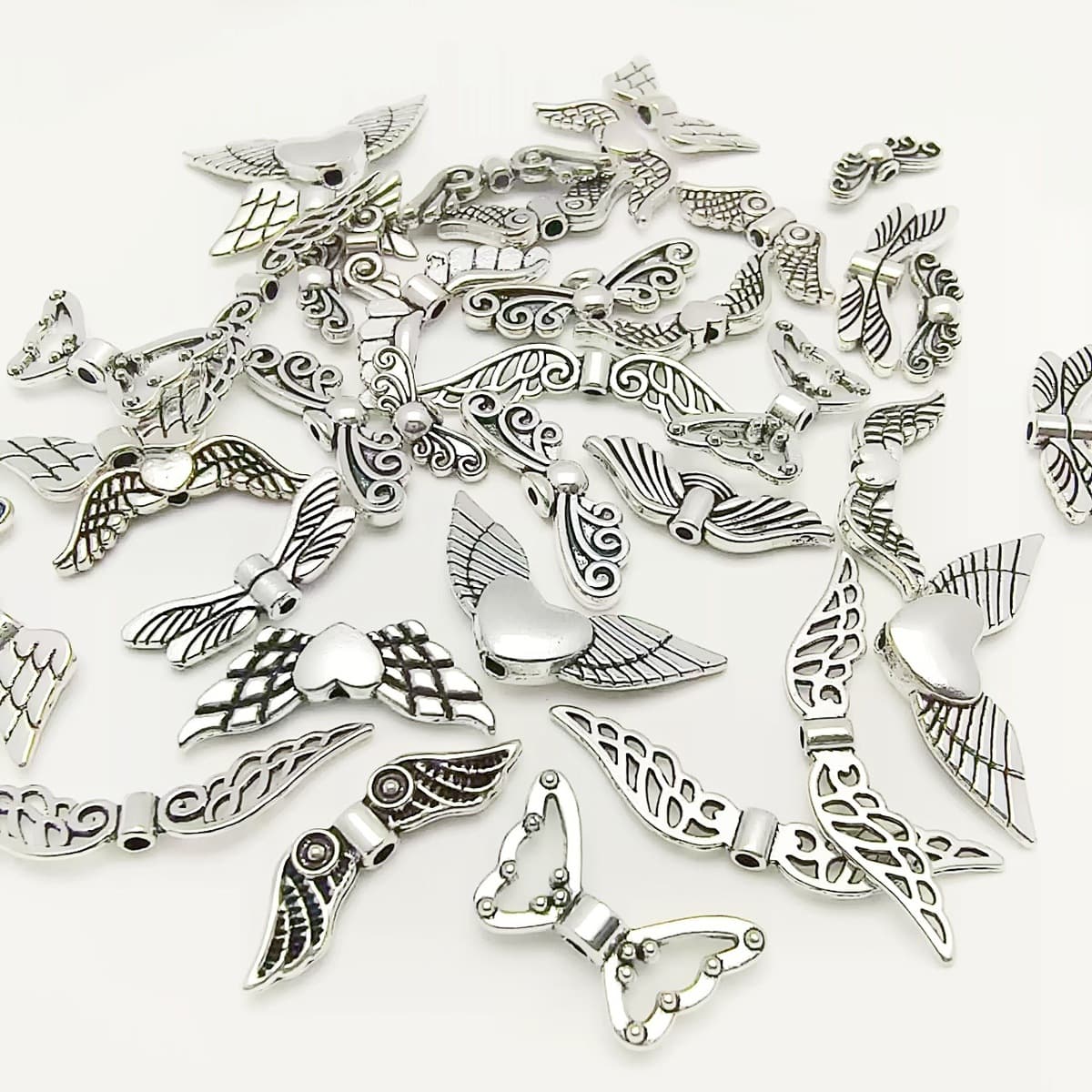 Тибетские серебряные крылья ангела винтажные бабочки перья ручной работы ювелирные изделия из сплава аксессуары браслет