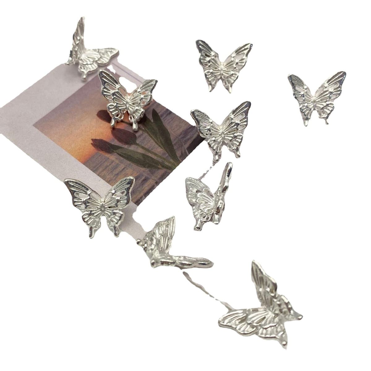 Серебряный сплав, вырезанная бабочка, бусина-разделитель, кулон, стерео аксессуары ручной работы, браслет с крыльями...