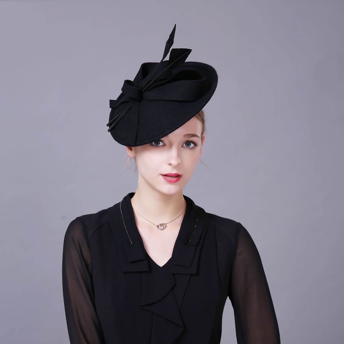 Linglong Одежда Весенне-осенняя шапка Женская британская шерстяная головная убор высокого качества в стиле ретро Элегантный...