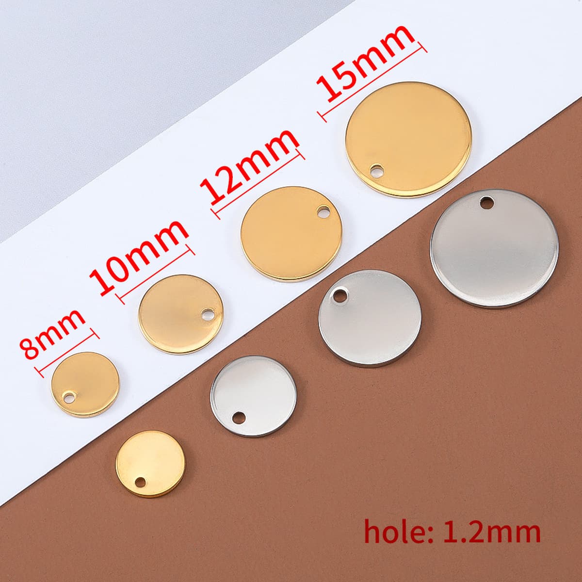 Цвет из нержавеющей стали зеркальный полированный круглый бирка с отверстием подвеска гальваника DIY ювелирные аксессуары