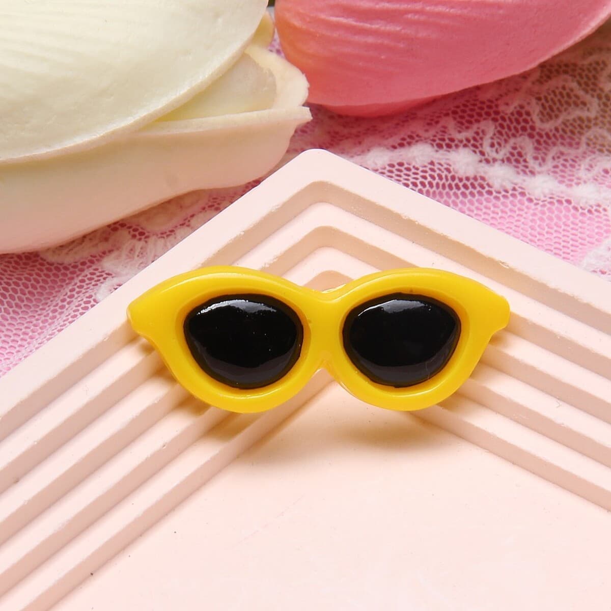 Новый стиль большой 4 см круглой рамки смолы маленькие солнцезащитные очки солнцезащитные очки DIY крем резиновые аксессуары...