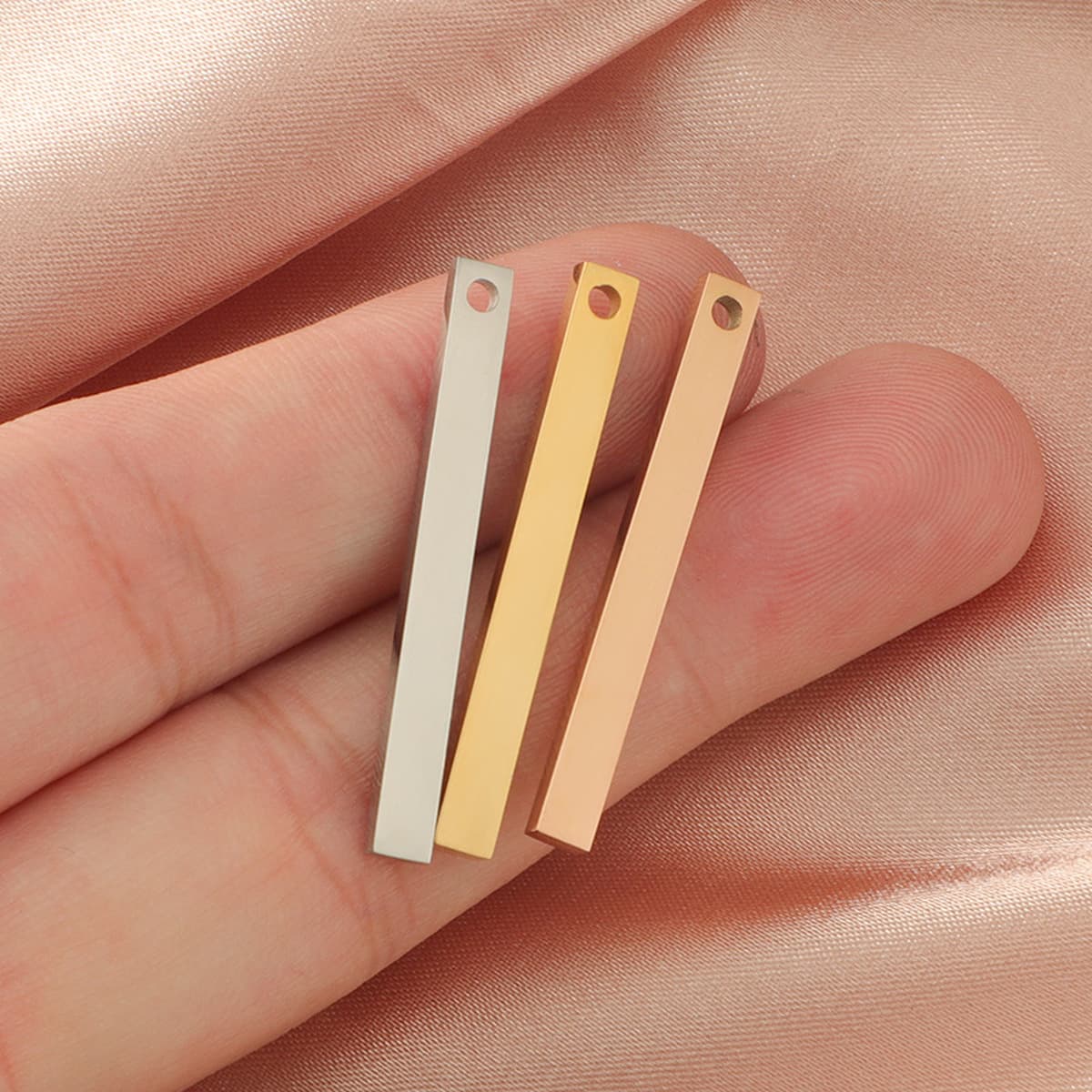 Объемная прямоугольная длинная подвесная бирка из нержавеющей стали с зеркальной полировкой, аксессуары для ювелирных...