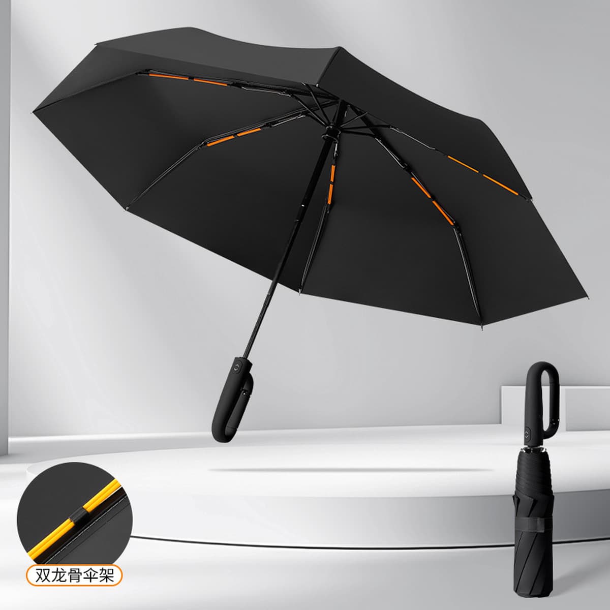 Автоматический зонт с 16 косточками и усиленной утолщенной конструкцией, двойного назначения для солнца и дождя, складной...