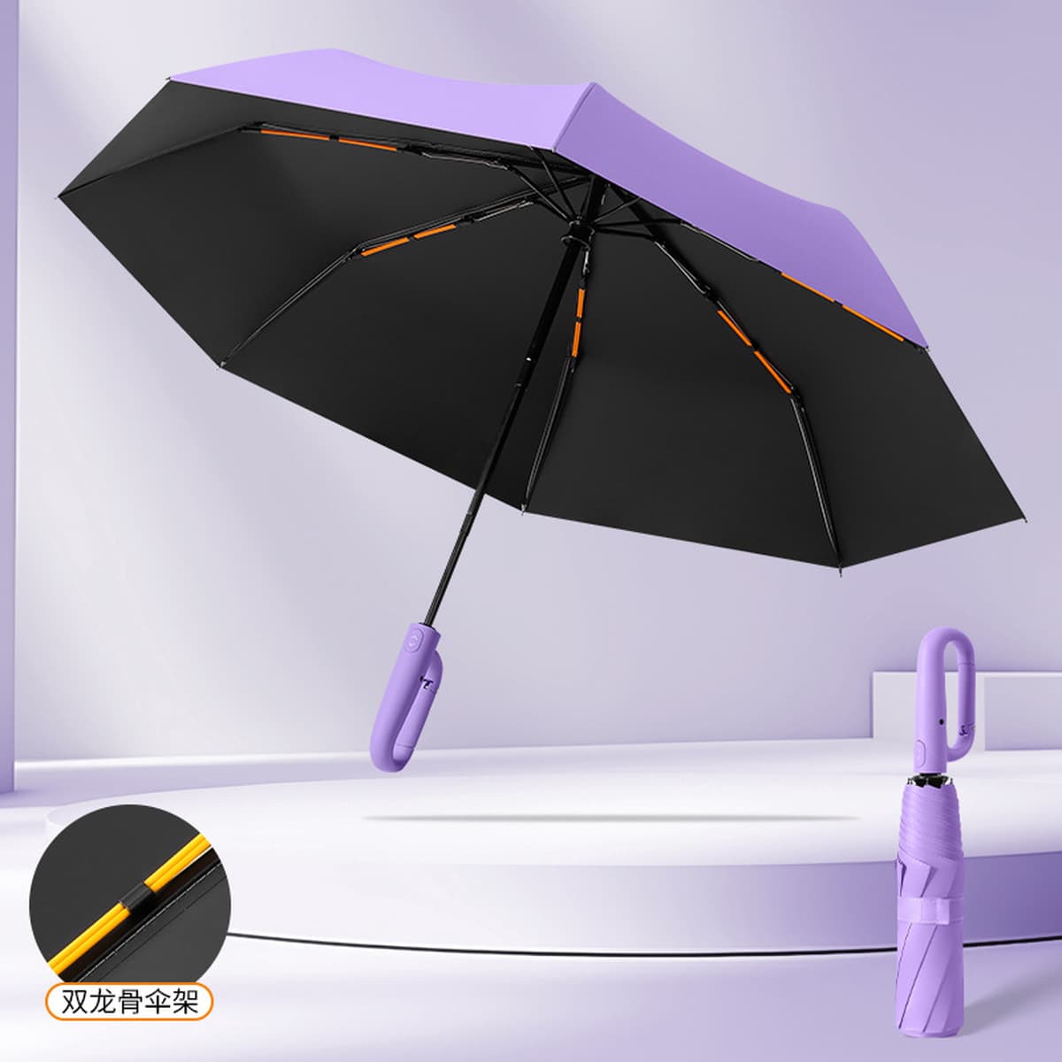 Автоматический зонт с 16 косточками и усиленной утолщенной конструкцией, двойного назначения для солнца и дождя, складной...