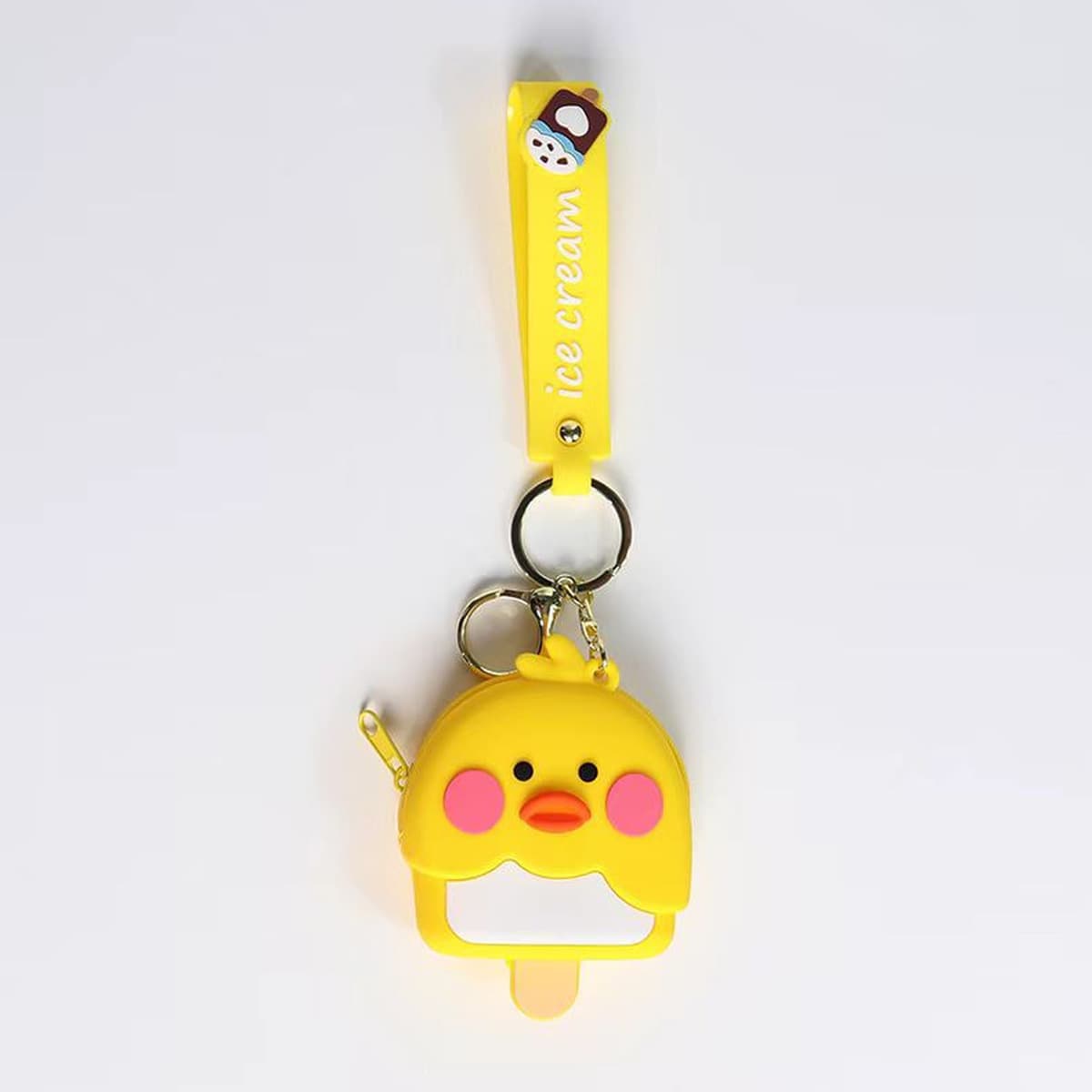 Силиконовый кошелек-брелок в виде утки для монет и ключей, подвеска для детского рюкзака, чехол для ключей, держатель для...