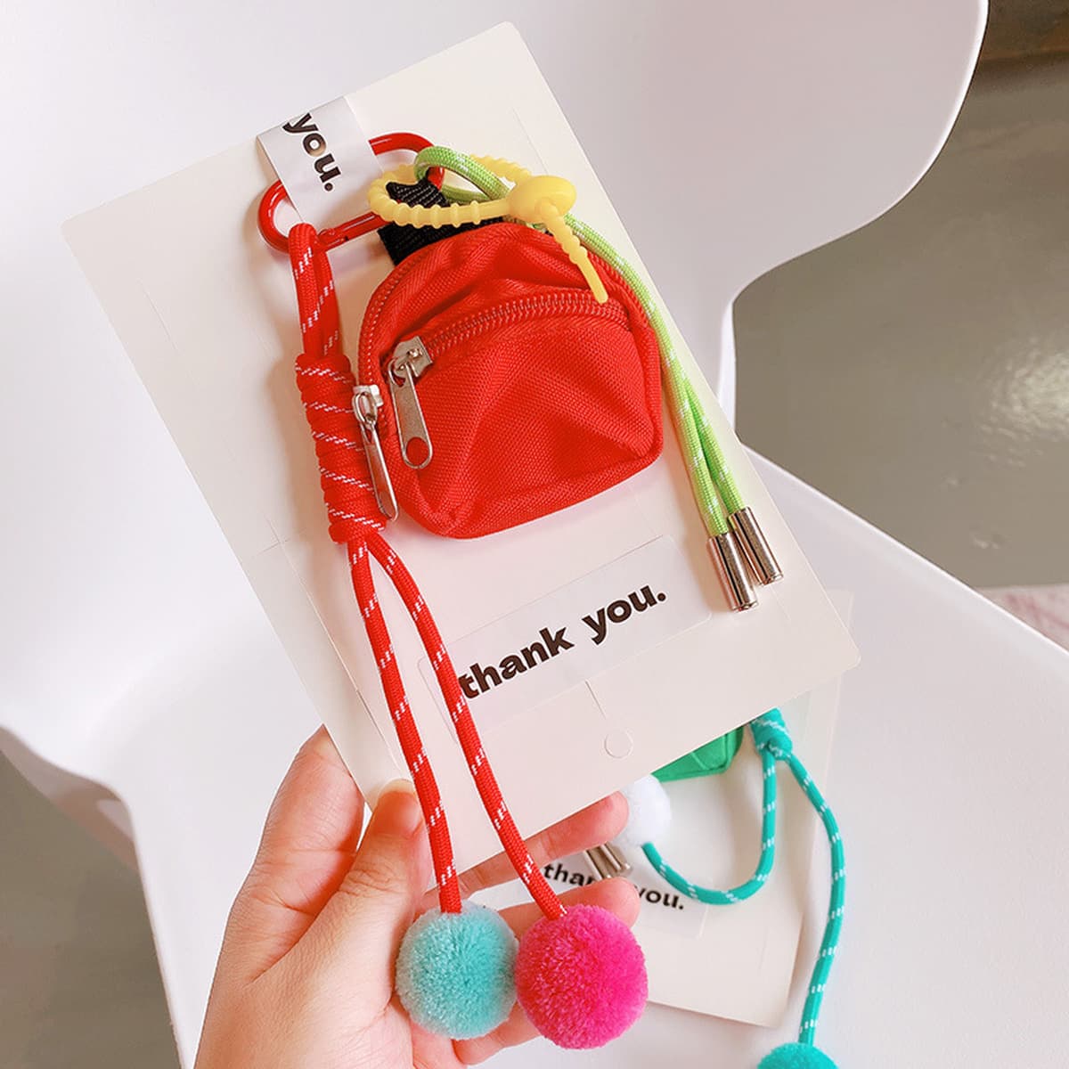 HD7236A08 модный рюкзак в форме кошелька брелок для ключей для нишевого корейского шарика