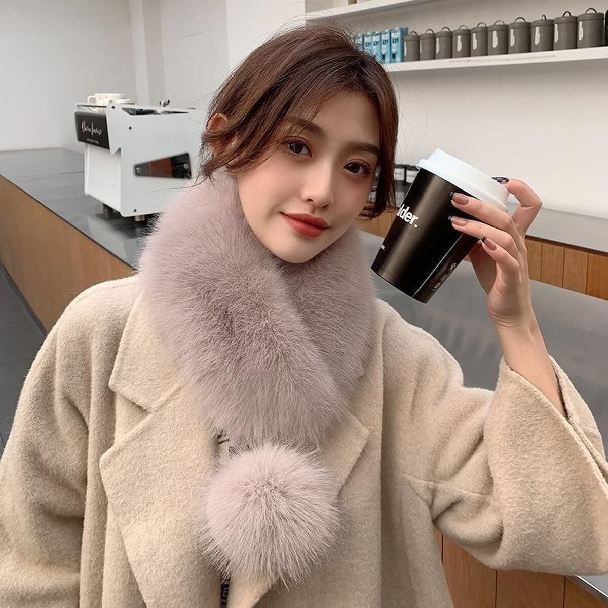 Шарф Guofeng Hanfu, модный универсальный теплый шарф из искусственного меха, зимний шарф в Корейском стиле с воротником из...