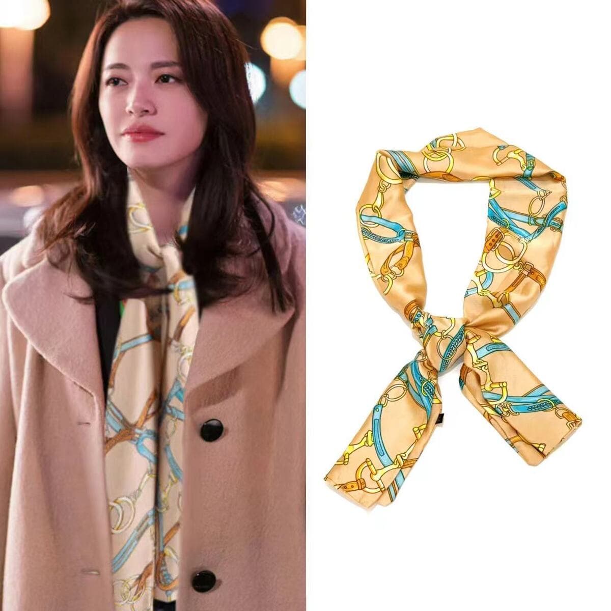 Шелковый шарф, высококачественный шелк, длинная повязка для волос в стиле знаменитостей, аксессуары для волос, лента для...