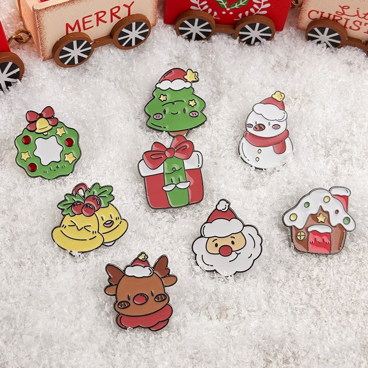Брошь-значок Санта-Клаус, металлическая, в стиле мультфильма, с индивидуальным дизайном, рождественская брошь для одежды и...