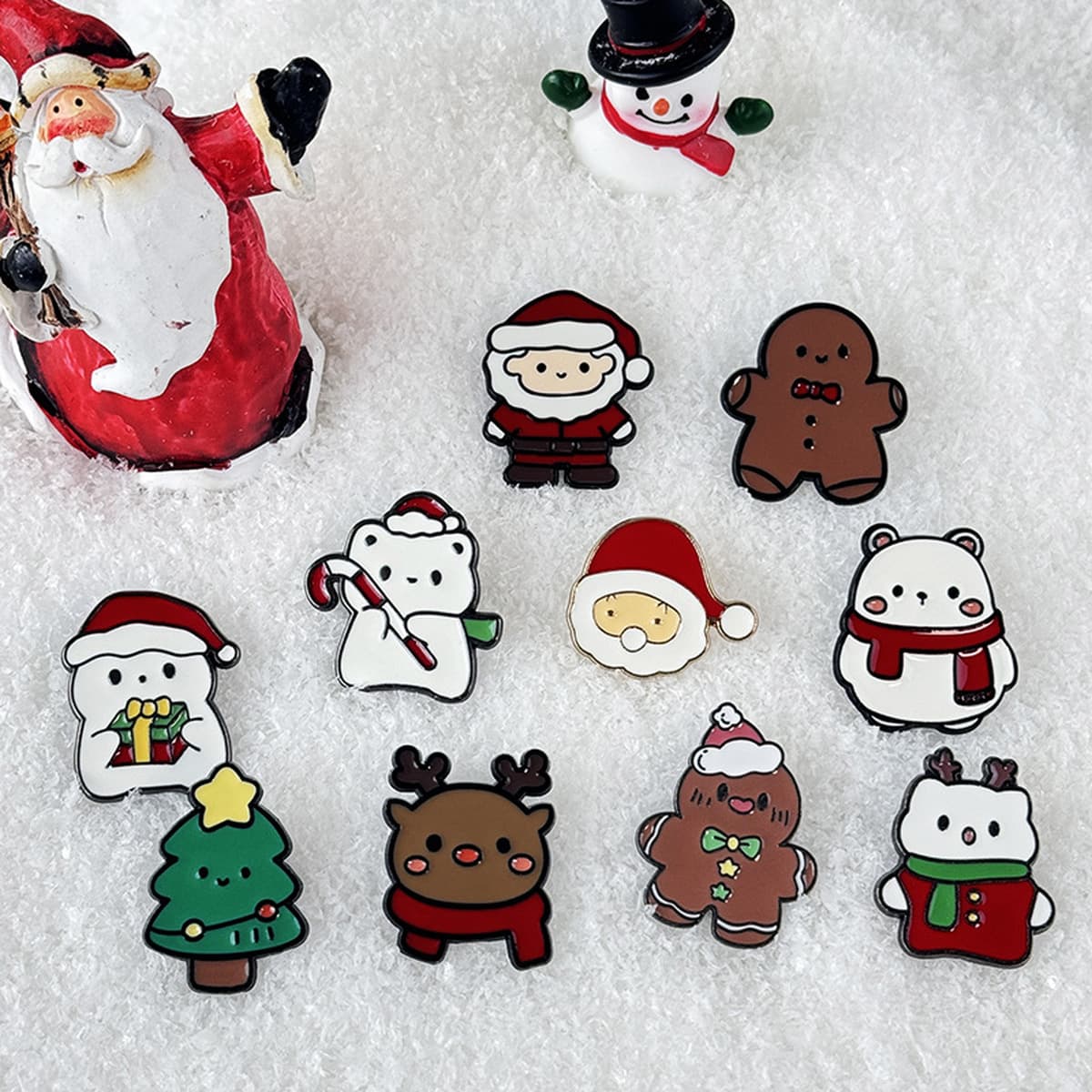 Брошь-значок Санта-Клаус, металлическая, в стиле мультфильма, с индивидуальным дизайном, рождественская брошь для одежды и...