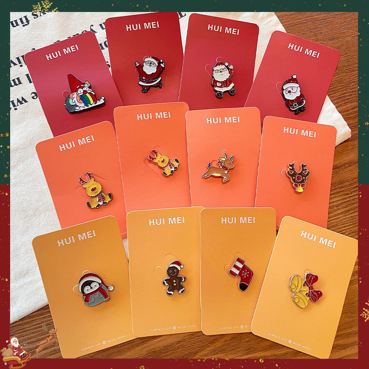 Рождественская брошь Пряничный человечек Заколка с оленем Санта-Клаус металлический значок шарф Пряжка булавка аксессуары...