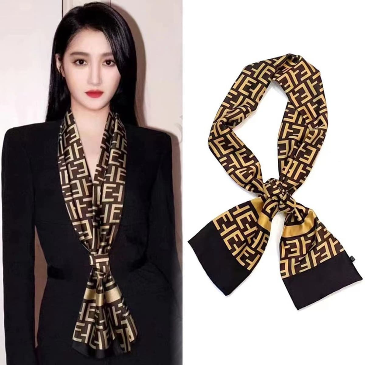 Звездный узкий шарф женский ремешок для волос