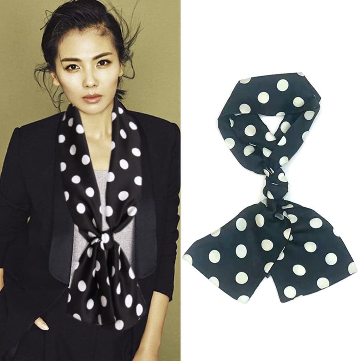 Звездный узкий шарф женский ремешок для волос