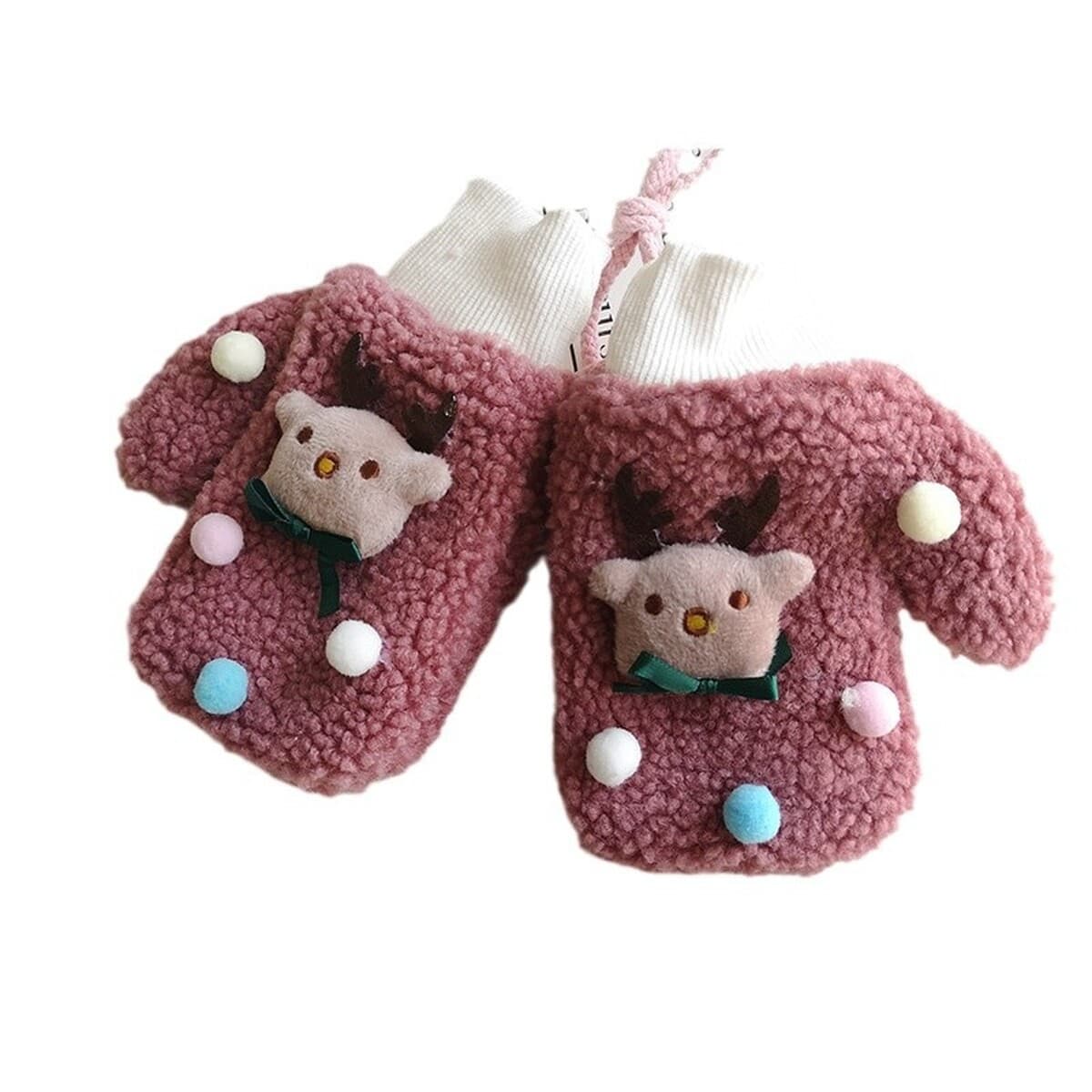 Осенние и зимние рождественские перчатки для женщин теплые перчатки для шеи