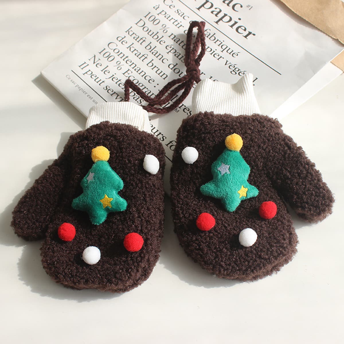 Осенние и зимние рождественские перчатки для женщин теплые перчатки для шеи