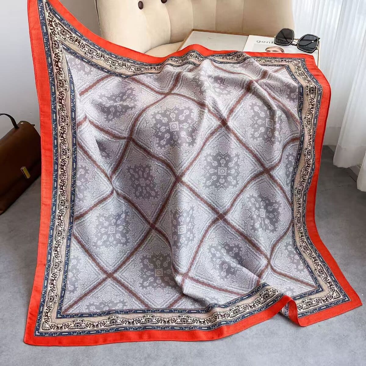 Анти-бархатный хлопчатобумажный принт модный дикий 90 квадратный шарф многофункциональный шарф с рубашкой модный шарф галстук