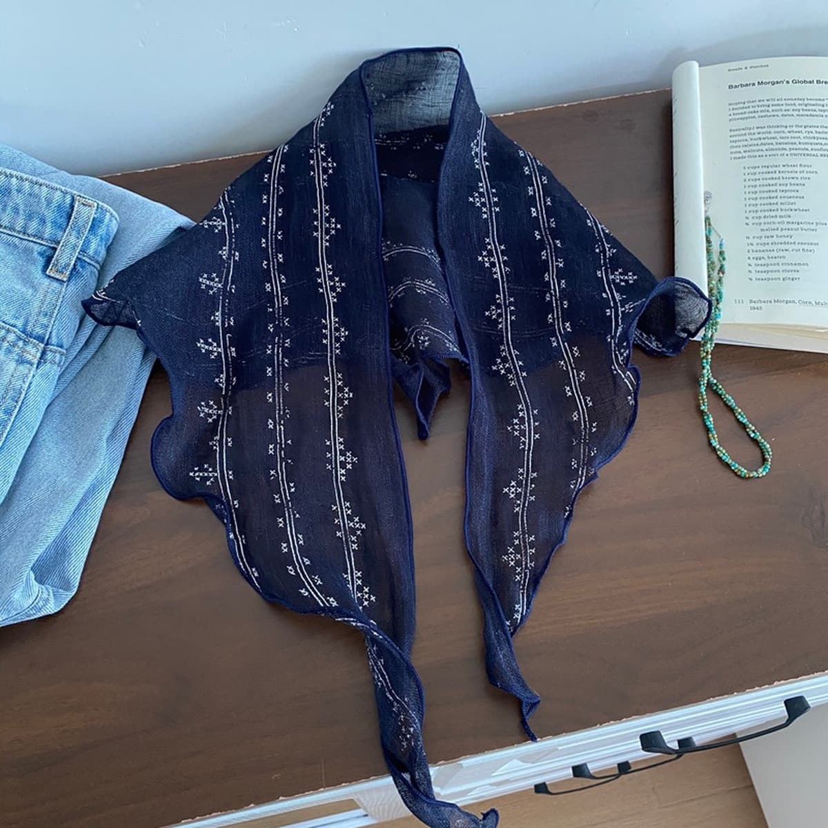 100% льняной шелковый шарф женский японский узкий вариант маленький длинный шарф дикий художественный ретро стримеры...