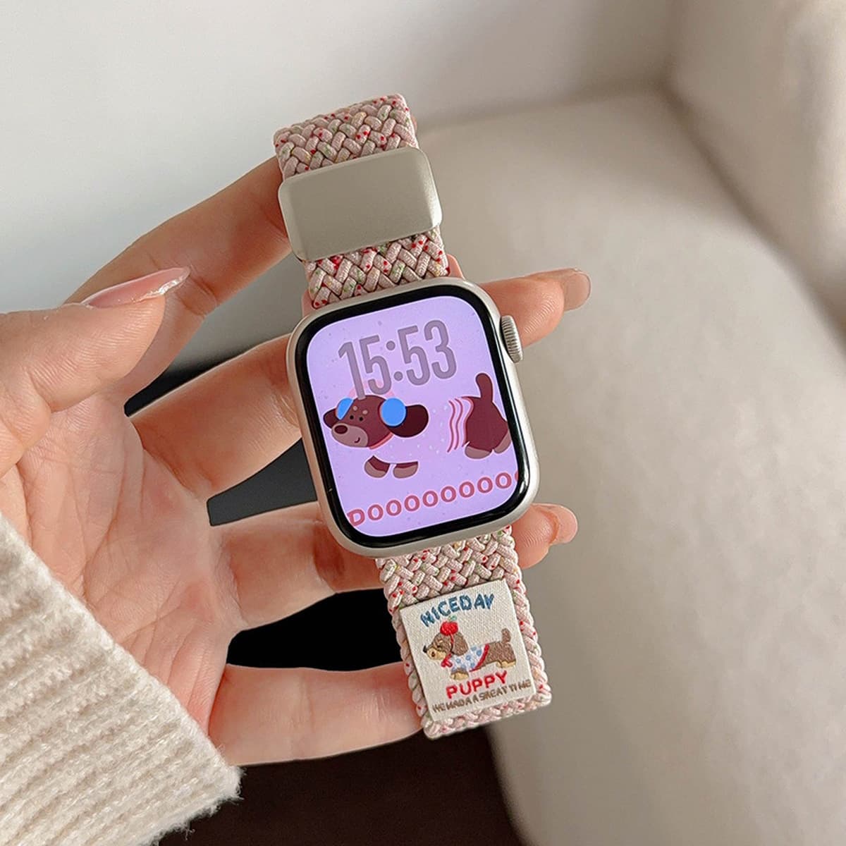 Ремешок для Apple Watch S10, iWatch 11, Apple Watch 9, магнитный, нейлоновый, спортивный, с рисунком таксы