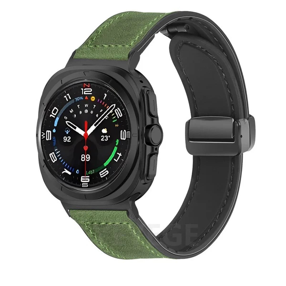 Применяет умные часы Samsung Galaxy watch7 ultra 47mm Crazy Horse с рисунком силиконовый кожаный ремешок для часов