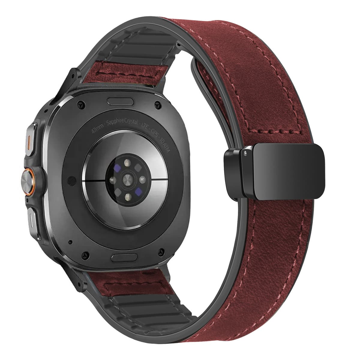 Применяет умные часы Samsung Galaxy watch7 ultra 47mm Crazy Horse с рисунком силиконовый кожаный ремешок для часов