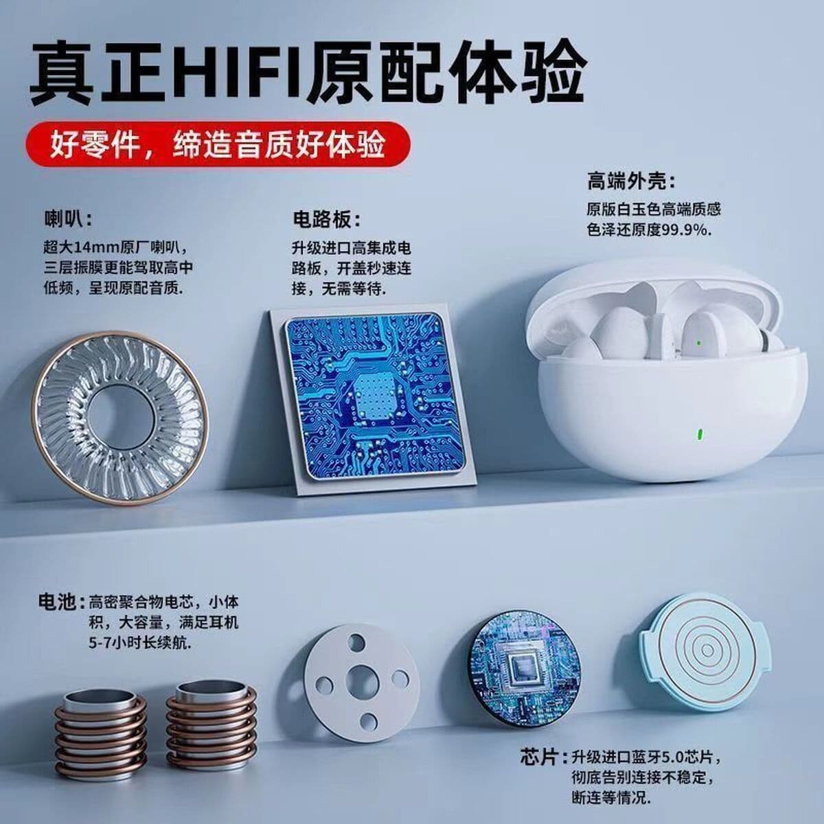 Беспроводные Bluetooth-наушники S90, внутриканальные, с шумоподавлением, миниатюрные, для мобильных телефонов, с зарядным...