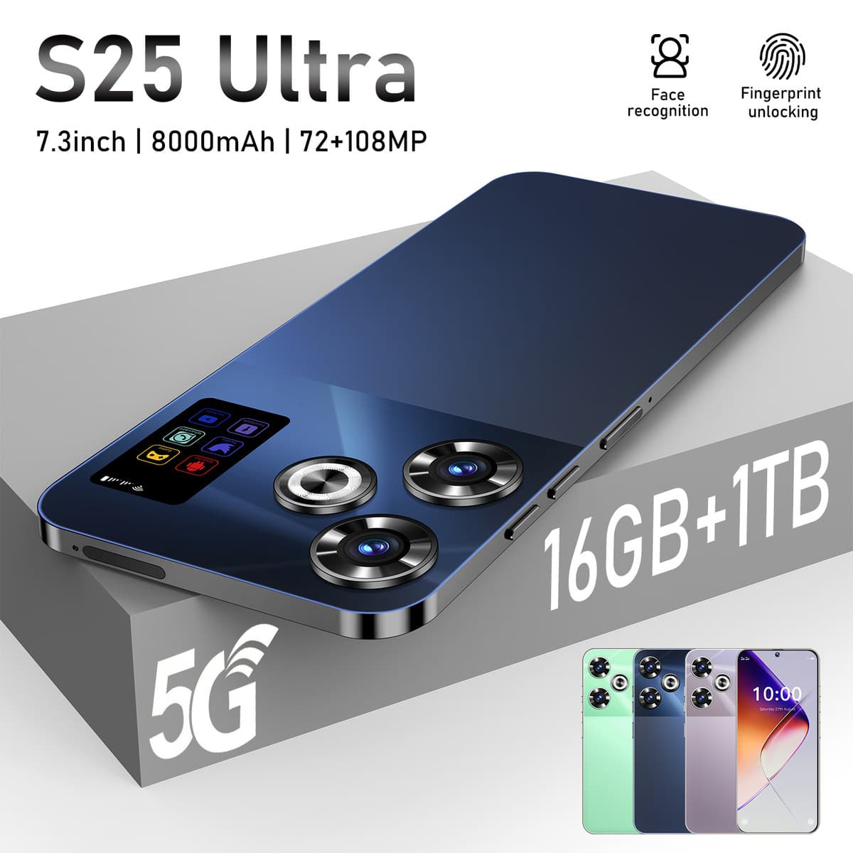 Новый трансграничный мобильный телефон S25 Ultra Android Smart 5G 7.3inch большой экран 16+1T Shopee OZON можно отправлены...