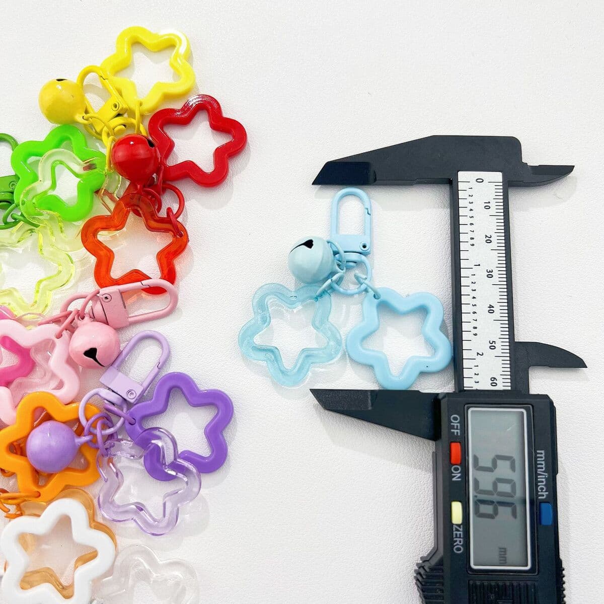 DIY креативный брелок-колокольчик с двойной пятиконечной звездой, милая подвеска для сумки, цепочка для мобильного телефона,...