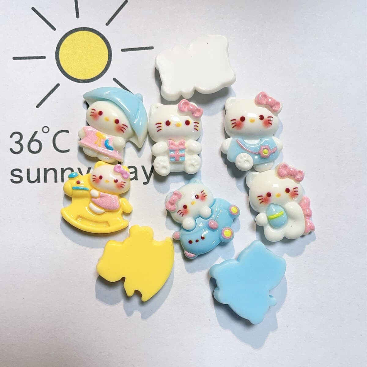 Яркий мультяшный детский сад кошка DIY кремовый клей для мобильного телефона чехол для заколки головки веревка для обуви...