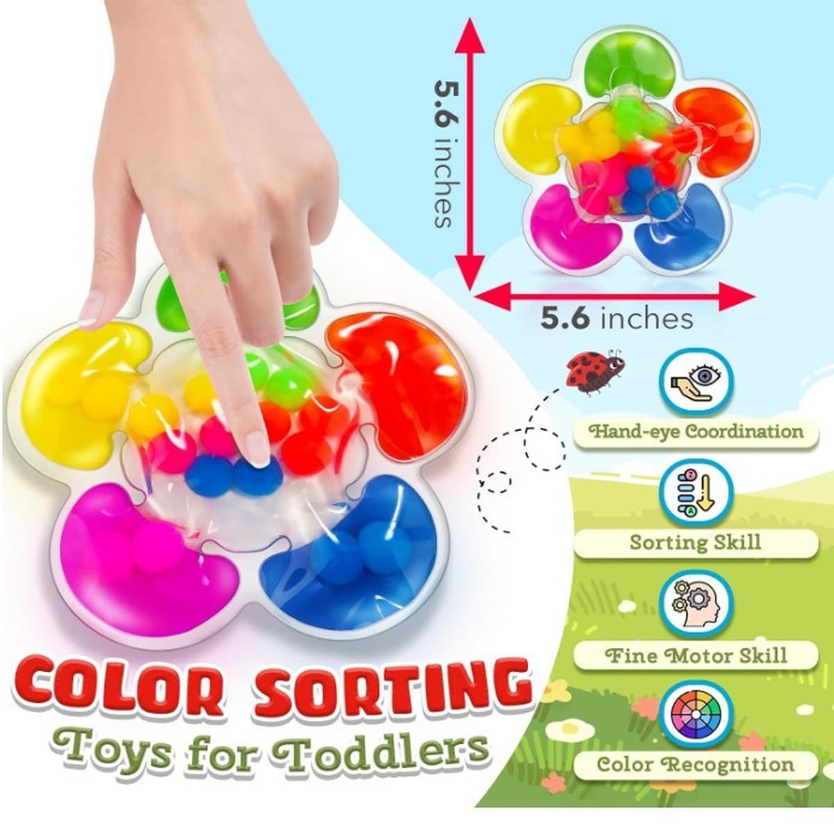 Color Sorting Toys Цветовая классификация Сенсорные игрушки Соответствие Игрушка Детская развивающая Игрушка Five Цветок