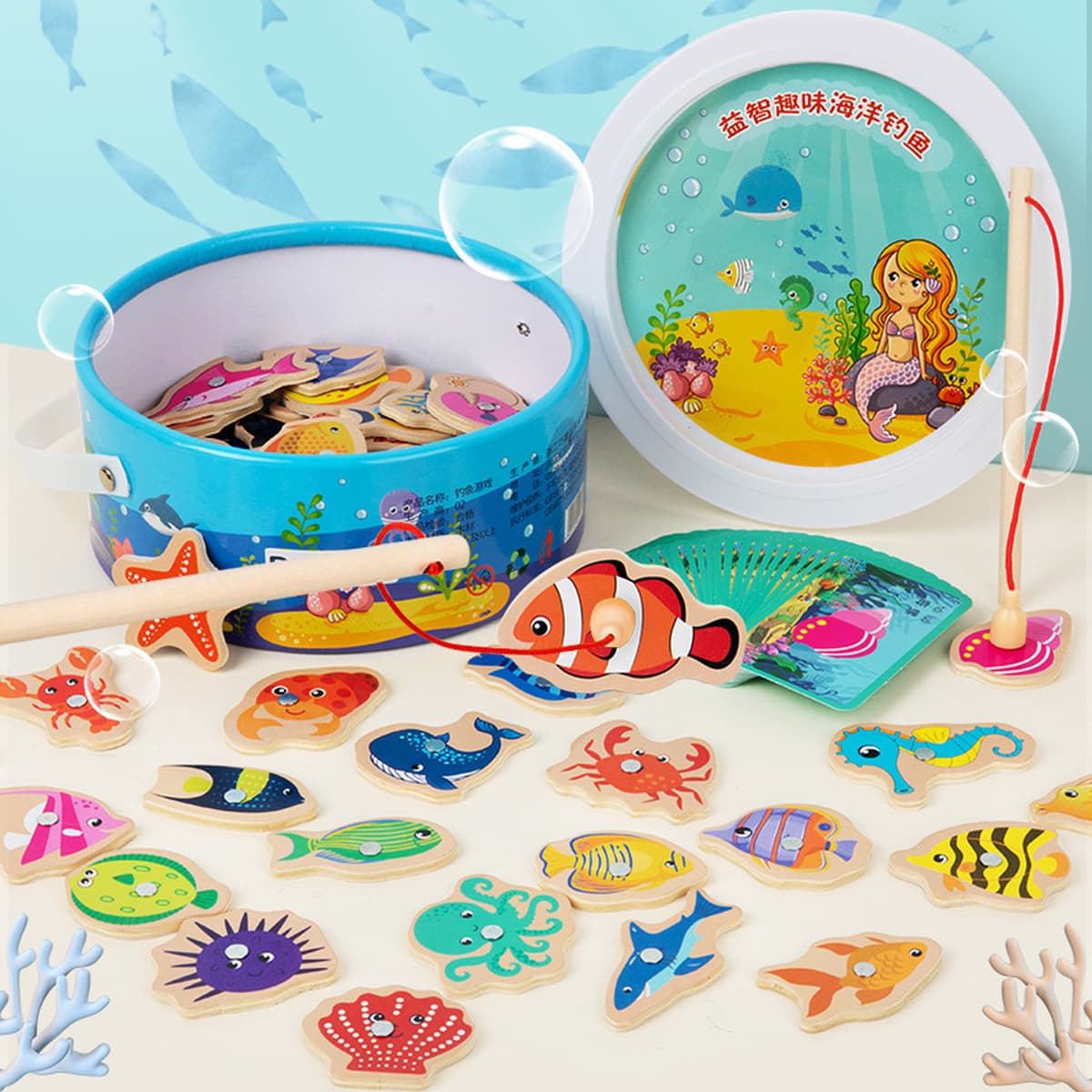 Детская головоломка Монтеса Раннее образование Учебные пособия для детей Магнитная рыбалка игра родитель-ребенок...