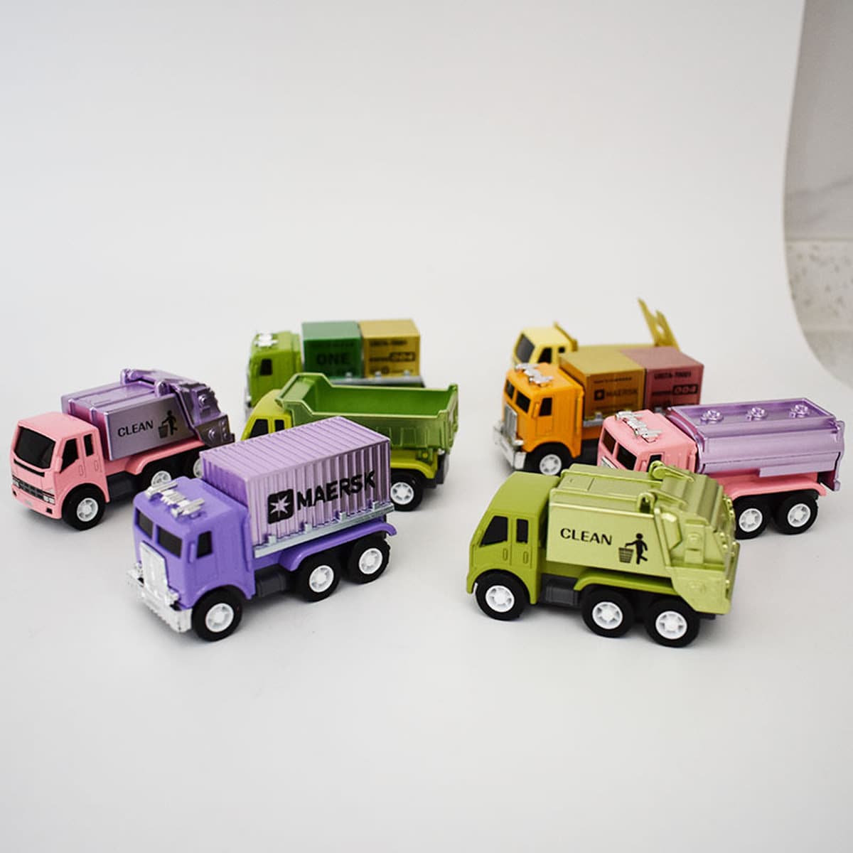 Сплав тянуть назад автомобиль мультфильм транспорт грузовик самосвал санитария автомобиль Карманный Автомобиль захватить...