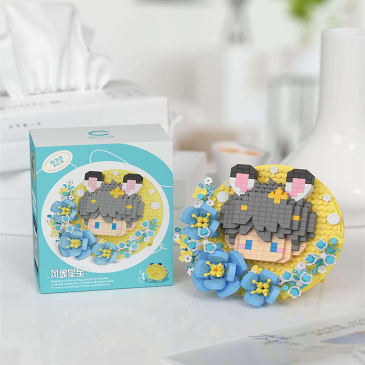 Совместимость с Lego Bar Bar Band Band Band Детская развивающая игрушка Лев Акула Ша Голова Оперная кукла слепая коробка