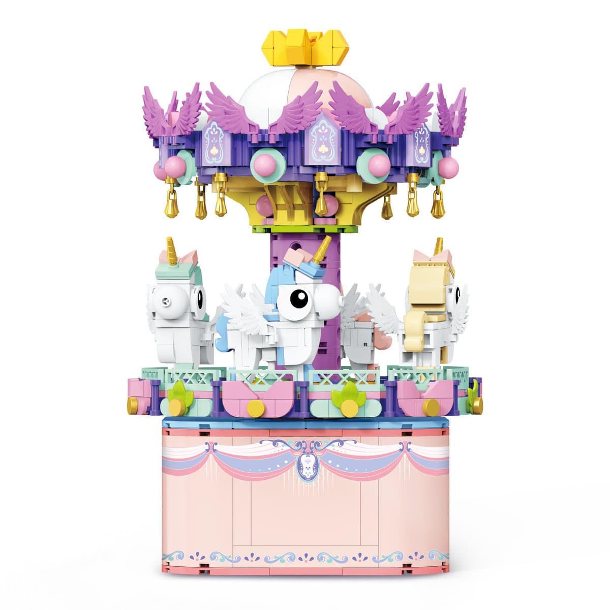 Совместимость с Lego восемь музыкальные шкатулки Карусель Колесо обозрения собрать маленькие гранулы для девочек подарки...