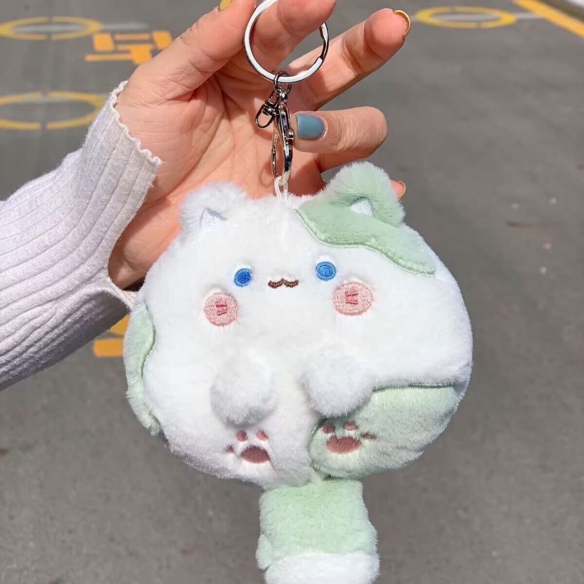 Симпатичная группа мяу вешалка хвост скрипит кошка плюшевые куклы s девушка сердце брелок подарок