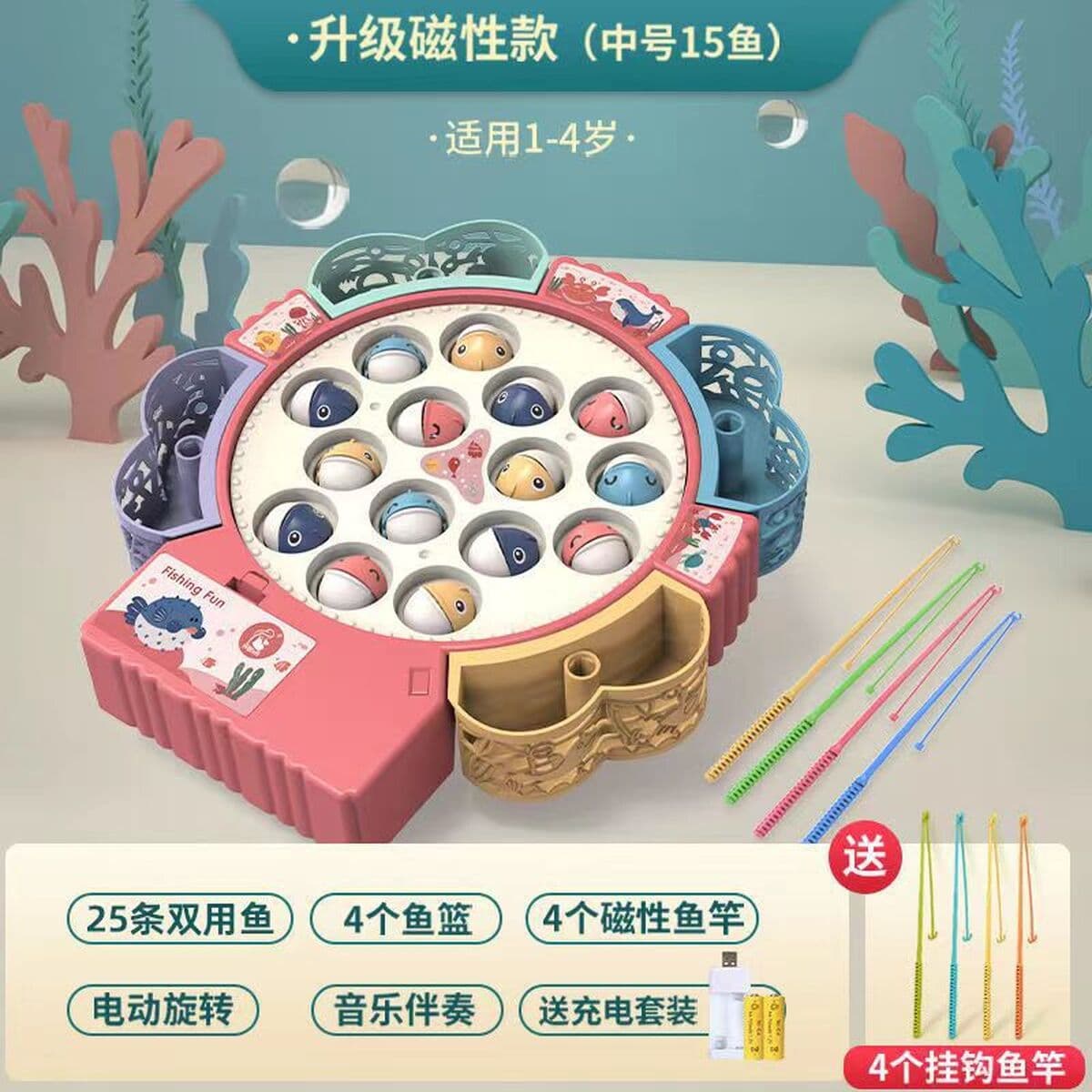 Детская электрическая вращающаяся Магнитная игрушка для рыбалки, развивающая раннее образование, многофункциональная...