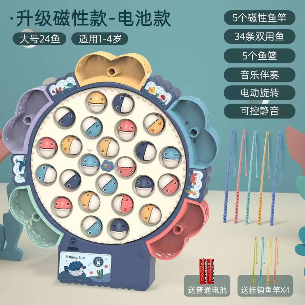 Детская электрическая вращающаяся Магнитная игрушка для рыбалки, развивающая раннее образование, многофункциональная...