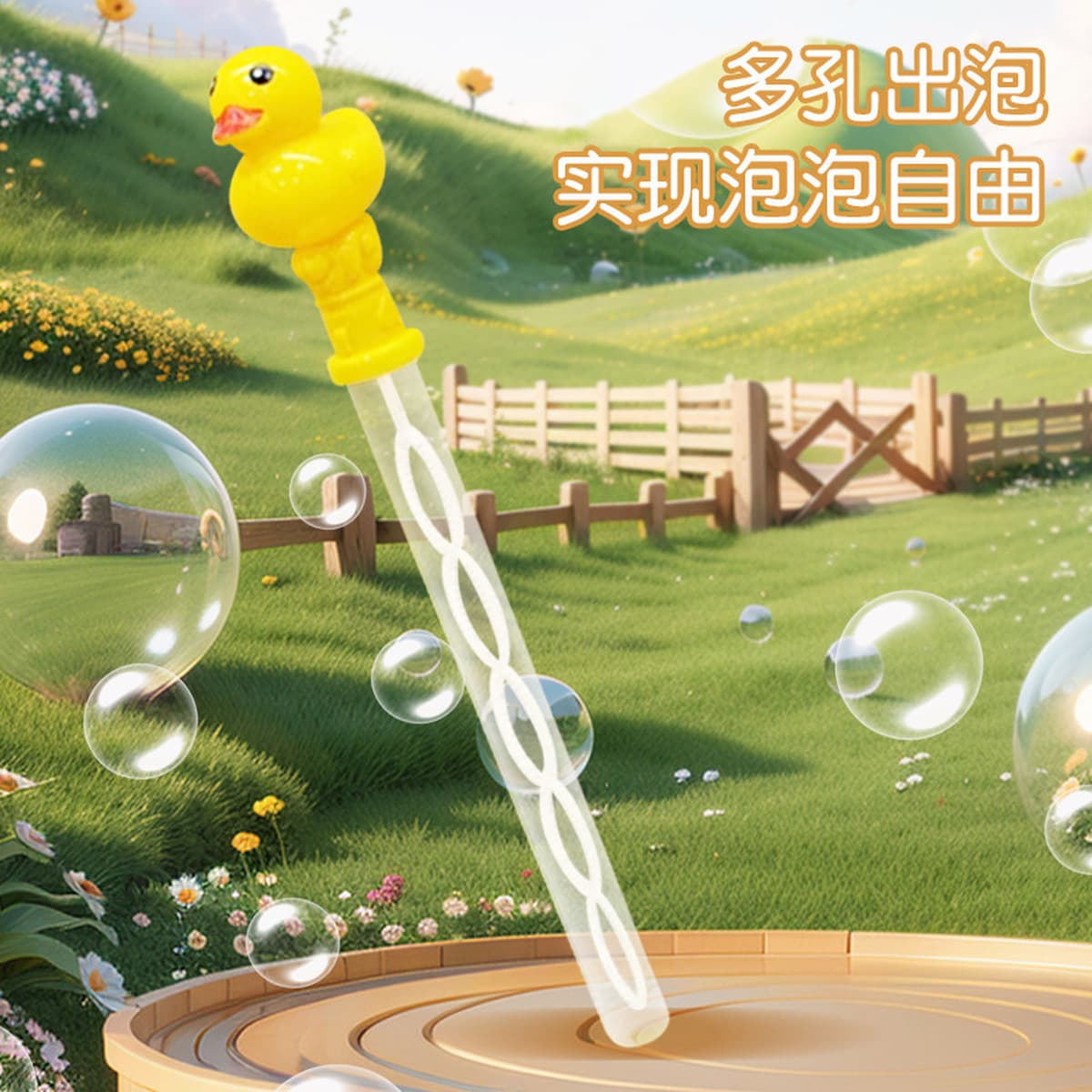 Светло-желтая палочка для пузырей с уткой, машина для пузырей, западный меч, пузырьковая вода, жидкая детская игрушка,...
