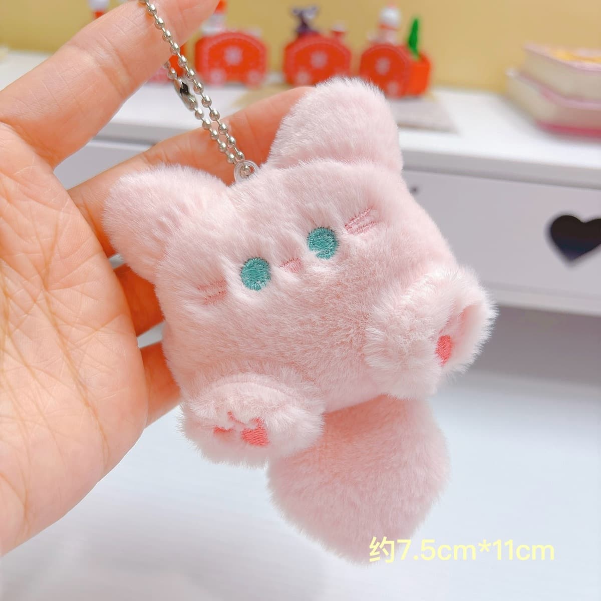 Популярный пищащий плюшевый брелок-подвеска в виде милого котенка, игрушка для автоматов с игрушками, плюшевая кукла